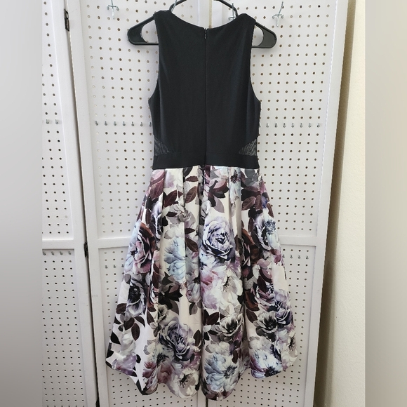 Xscape Black and Purple Floral  Dress - Picture 4 of 10